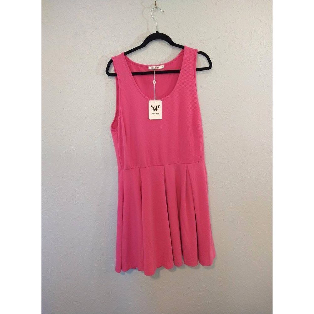 White Mark ladies fuchsia tank dress 3XL